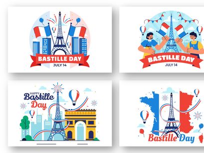 10 Happy Bastille Day Illustration