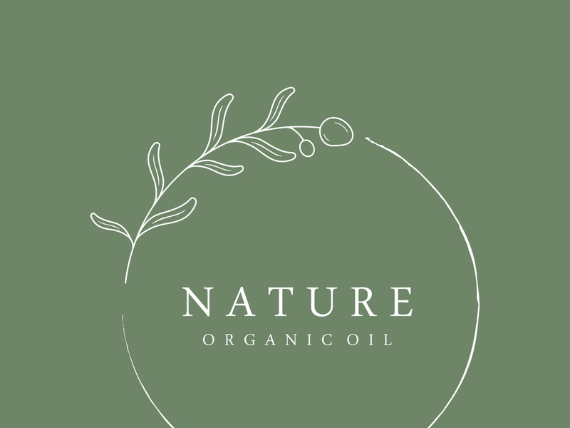 Hand drawn Botanical logo,leaf and natural olive fruit .Herbal, olive oil,cosmetic or beauty.