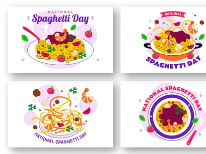 11 National Spaghetti Day Illustration