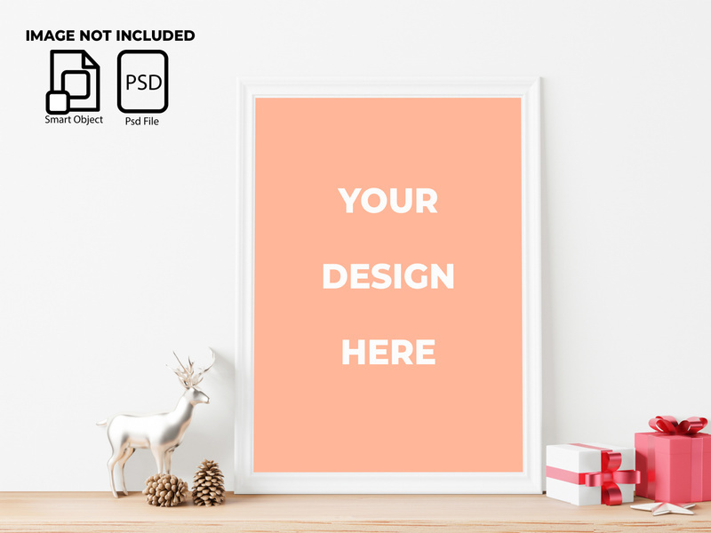 Christmas concept in a frame mockup