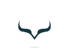 Bull head horns logo design.