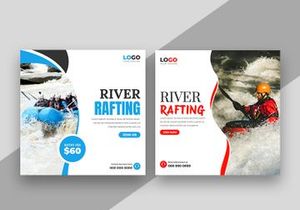 Rafting Social Media Post Banner Template