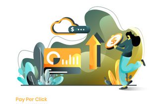 Business Online Marketing set flat illustration
