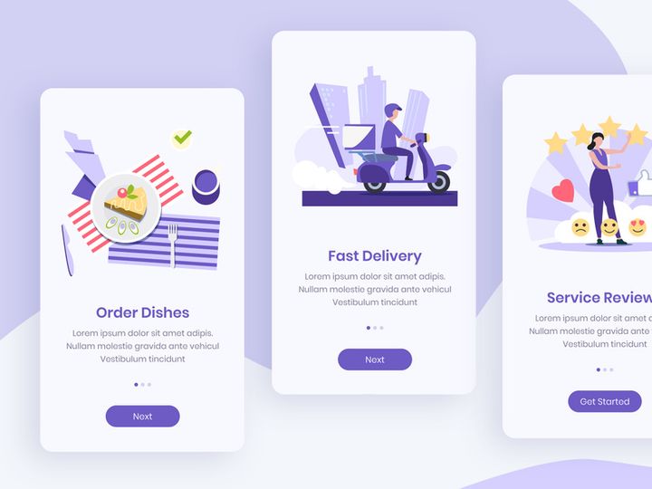 Order Food Onboarding App Screens