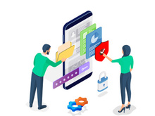 Isometric-Illustration-Secure your Mobile