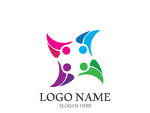 people group and community logo icon illustration design vector