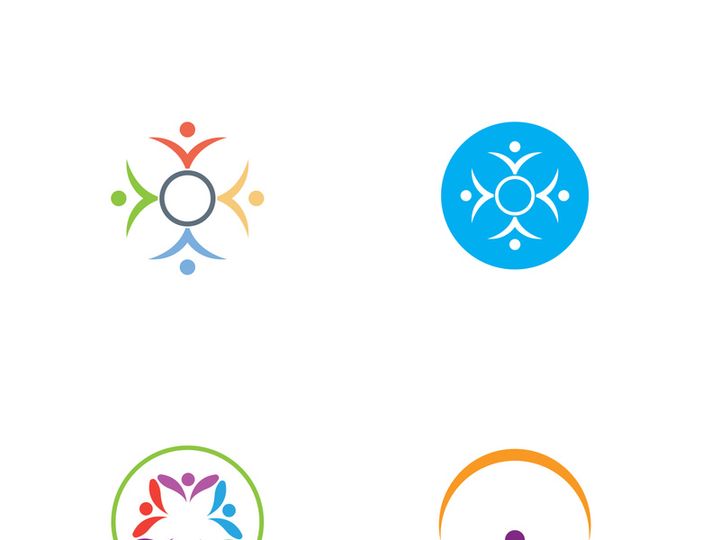 people community logo design with creative idea.