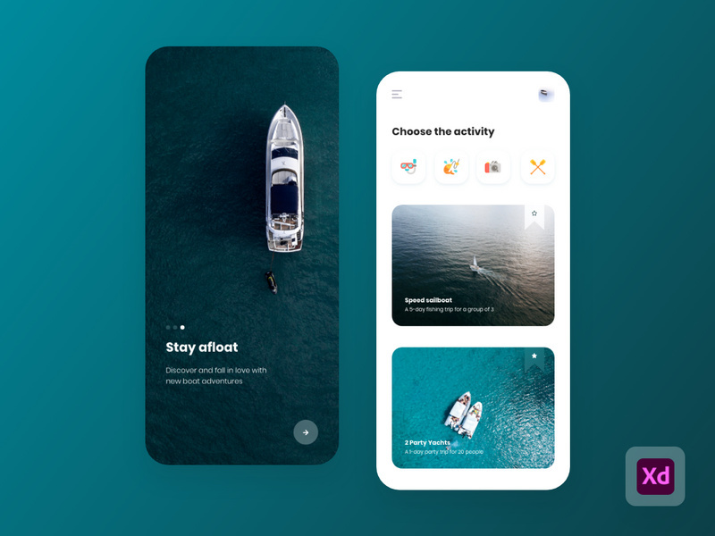 Boat Hiring App Exploration for iOS