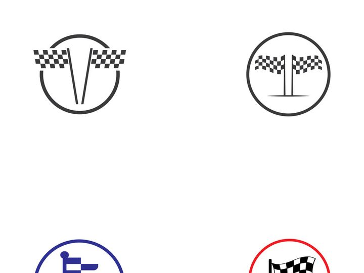 Creative and modern racing flag logo design.