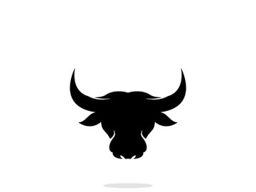 Retro vintage bull head horns logo design. preview picture