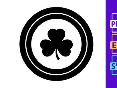 Black four leaf clover symbol luck isolated minimal design