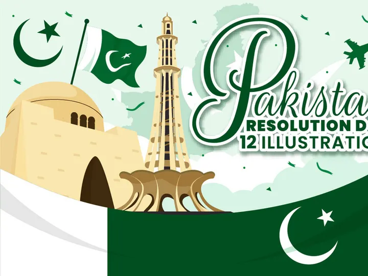 12 Pakistan Resolution Day Illustration