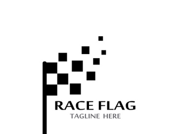 Creative and modern racing flag logo design. preview picture