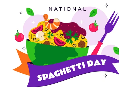 11 National Spaghetti Day Illustration