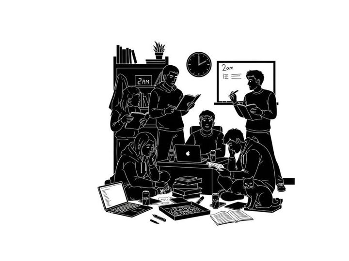 Silhouette of a group of people working together in an office setting silhouette