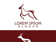 Antelope animal logo icon design animal simple illustration