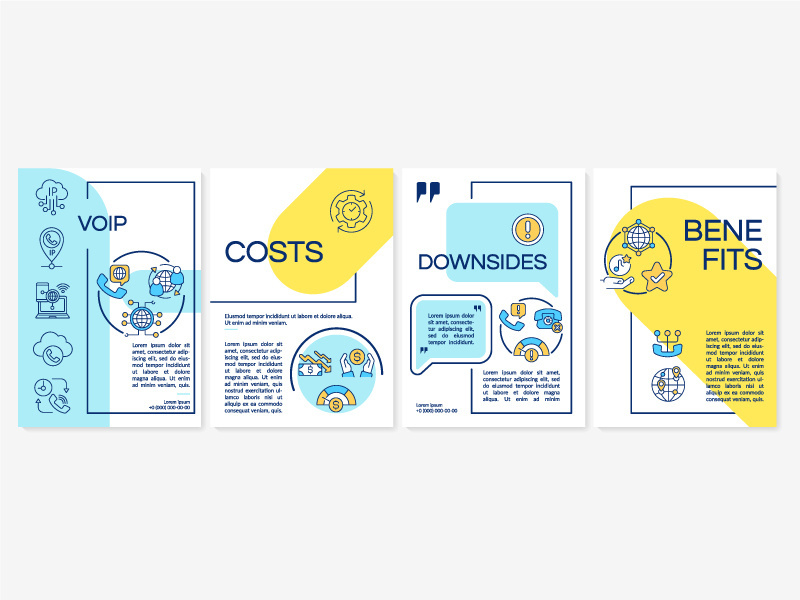 VOIP blue and yellow brochure template