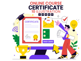 10 Online Course Certificate Program Illustration preview picture