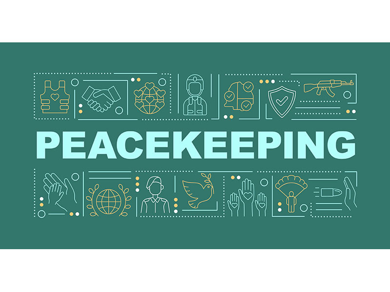 Preserving of peace word concepts dark green banner