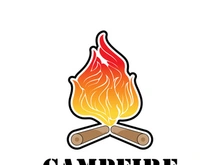 Bonfire Campfire Camp Fire place wood flame vintage retro logo design