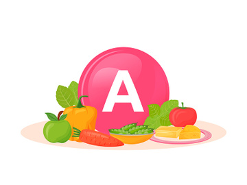 Products rich of vitamin A cartoon vector illustration preview picture
