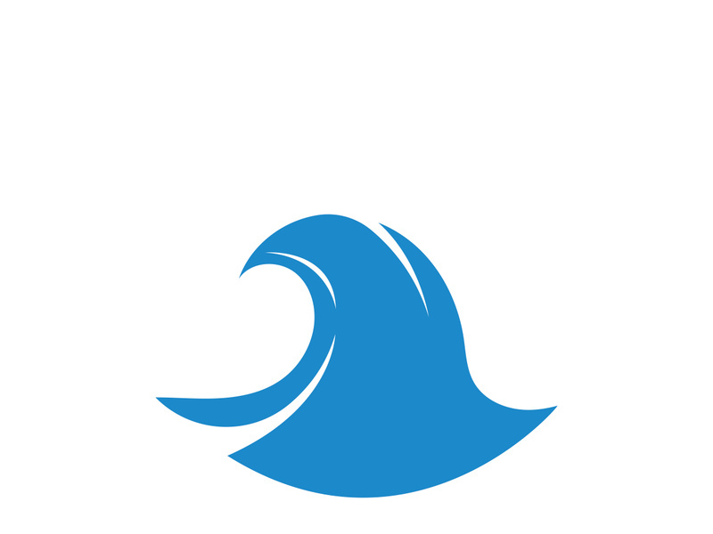 Ocean water wave wave logo design.