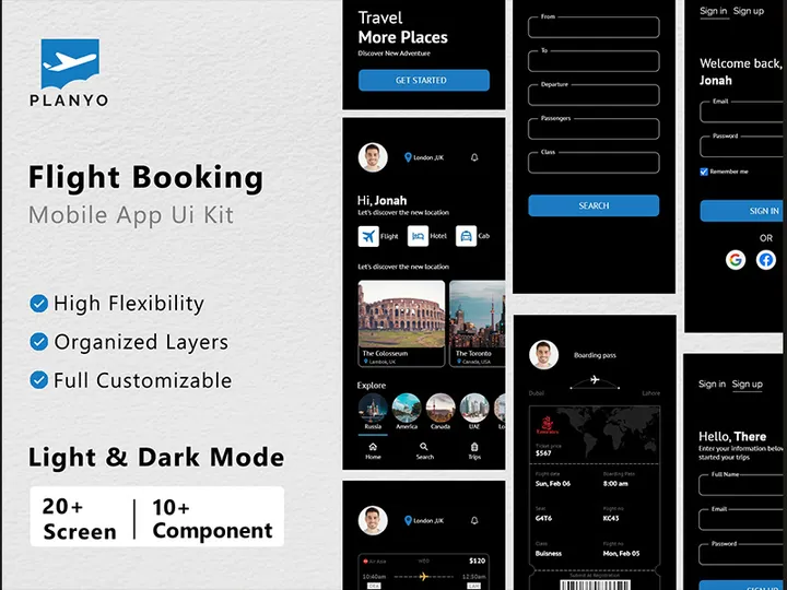 Flight Booking Mobile UI Design