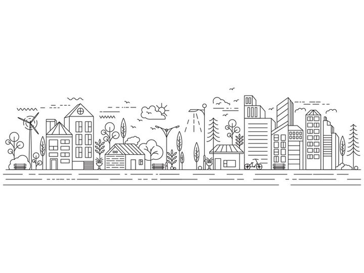 City Building Line art illustration