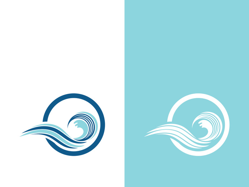 Wave beach vector illustration design logo