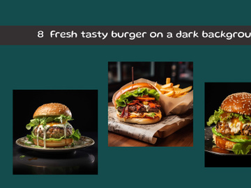 Fresh tasty burgers on a dark background preview picture