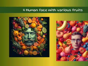 An illustration of the human face with various fruits preview picture