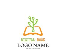 Digital book logo technology vector icon design