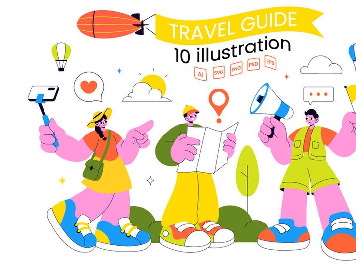 10 Travel Guide and Tour Illustration