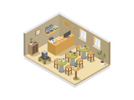Isometric coffee shop preview picture