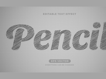 Pencil editable text effect style vector preview picture