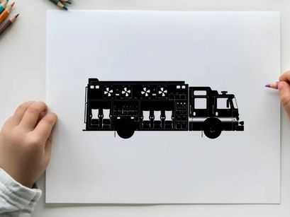 Fire truck silhouette illustration