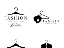 Simple clothes hanger logo details with creative design.for business, boutique, fashion, lifestyle, beauty, wardrobe, wedding dress, clothing store