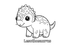 Cute Lesothosaurus dinosaur vector illustration flat design