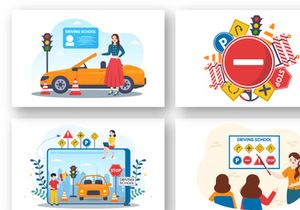 12 Driving School Illustration