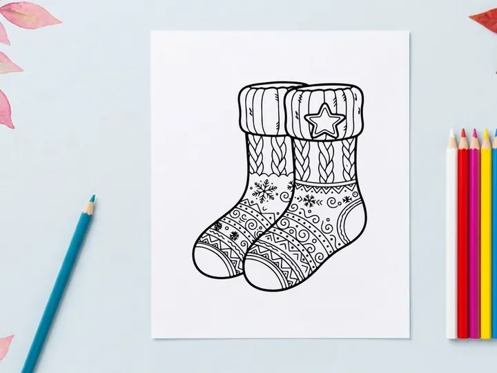 Cute cartoon Christmas socks with star and snowflake patterns for festive holiday gifting