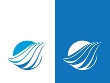 Wave beach vector illustration design logo