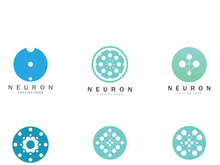 Neuron logo or nerve cell logo design,molecule logo illustration template icon with vector concept