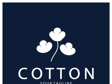 Soft natural organic cotton flower plant logo for cotton plantations, industries,business,textile,clothing and beauty,vector preview picture