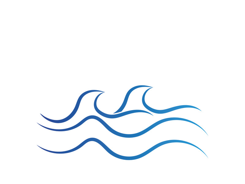 Water wave vector illustration logo template design