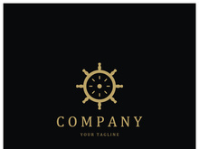 The cruise logo,ship steering logo, boat, yacht, rope, maritime, anchor. Logo for business, sailor, sailing, tourism