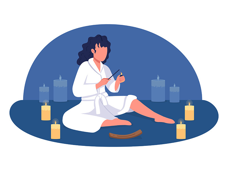 At home spa 2D vector isolated illustration
