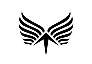 Black wing falcon bird logo