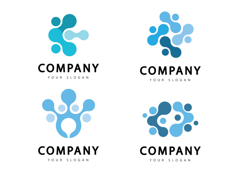 Molecule template logo design vector icon