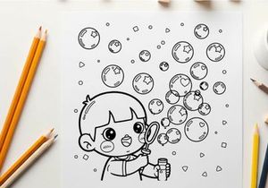 Curious baby discovering world with magnifying glass vector illustration