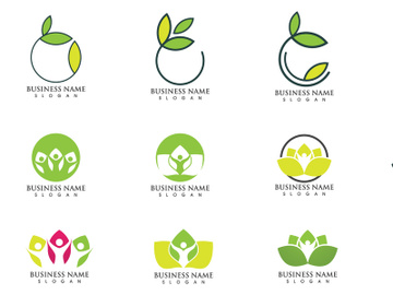 Green leaf ecology tree logo preview picture